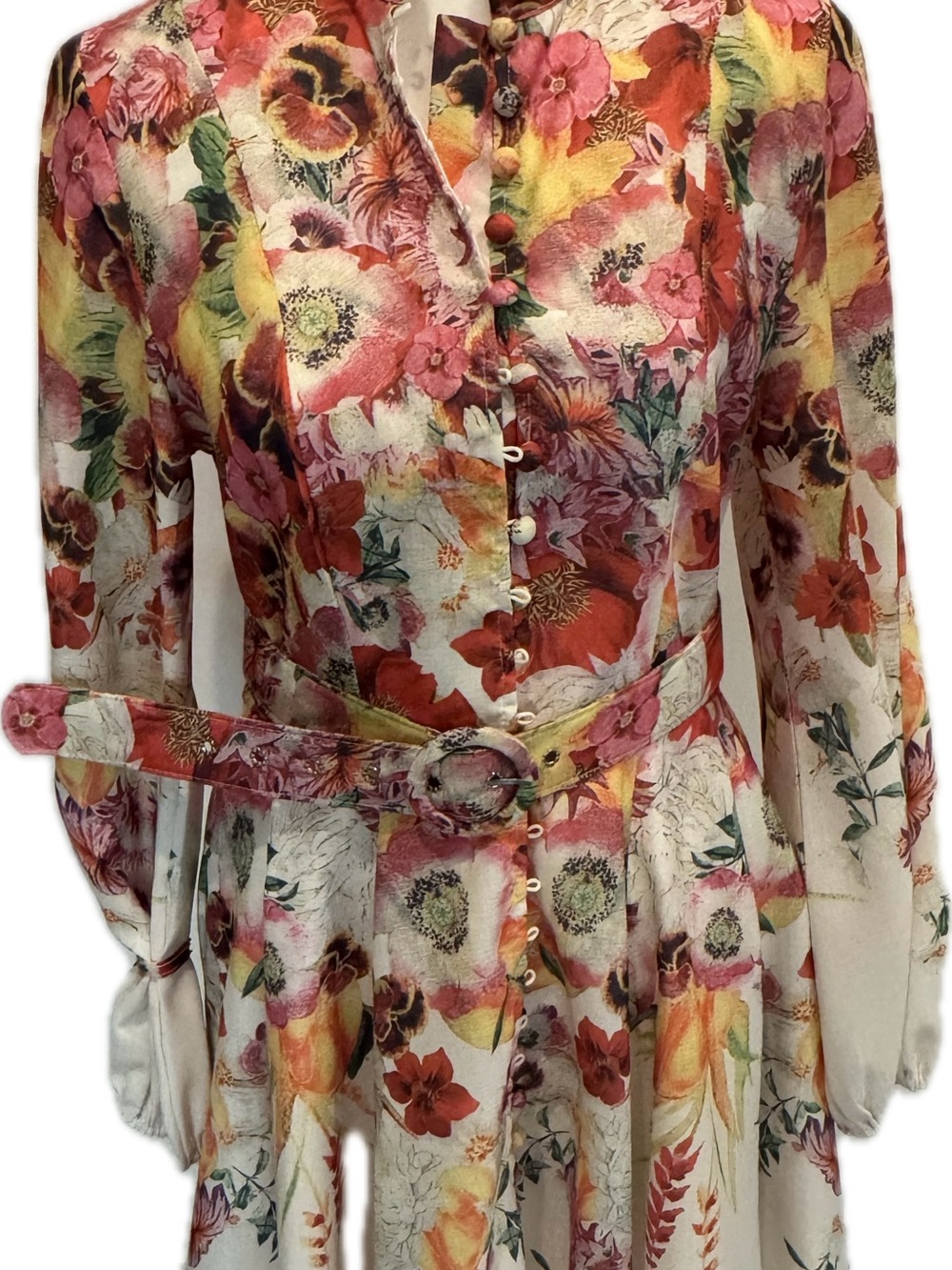 Zimmerman Inspired Floral Dress- with belt- so flattering - size Medium US 4-6